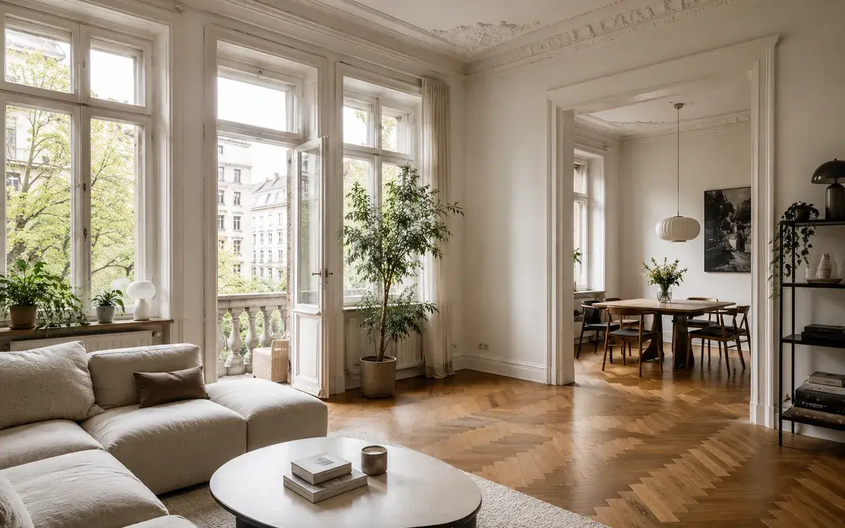 Helle Berliner Wohnung als Film- und Fotolocation